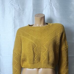Ambiance‎ Yellow Crew Neck Sweater with Textural Detailing